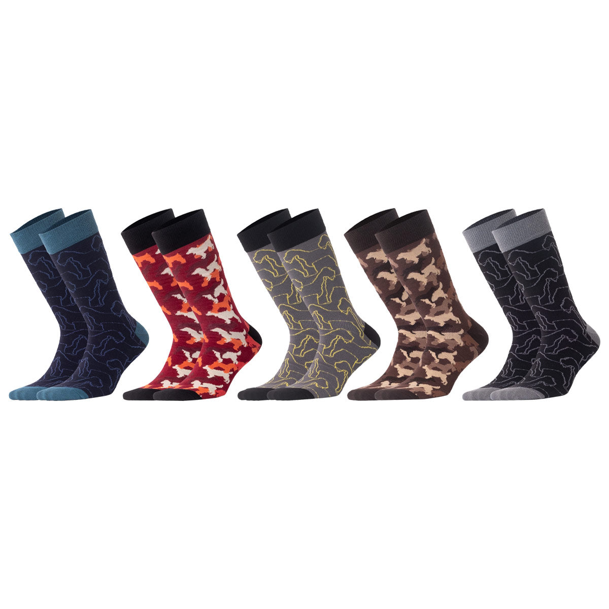 Biggdesign Herren Socken Set mit bunten Designs, 5 Paar in Größe 41-46, ideal für jeden Anlass.