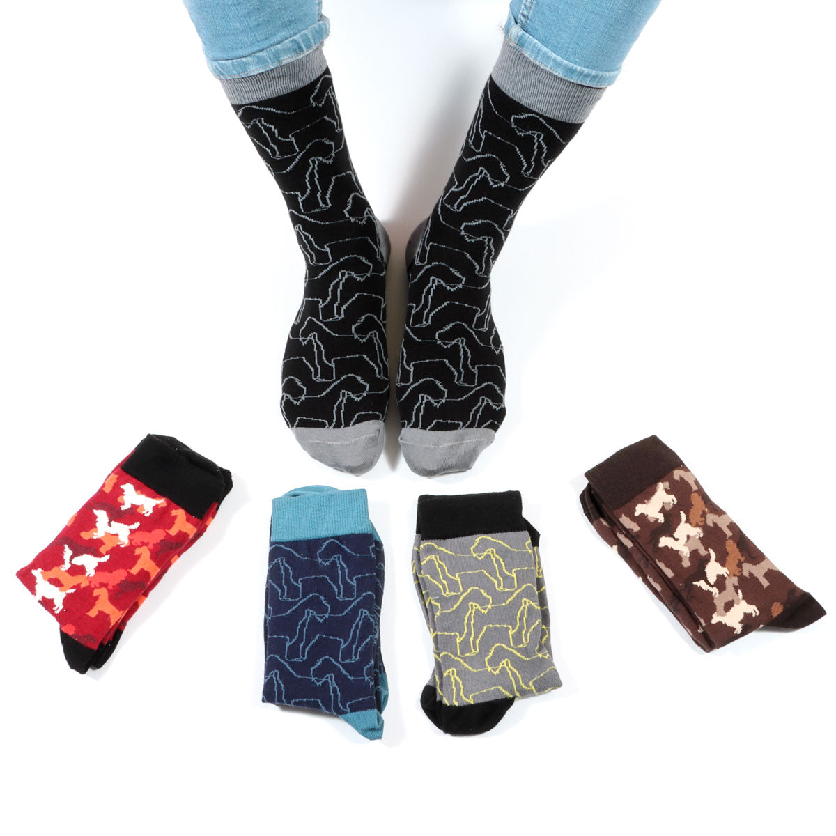 Biggdesign Herren Socken Set mit bunten Designs, 5 Paar in Größe 41-46, ideal für jeden Anlass.