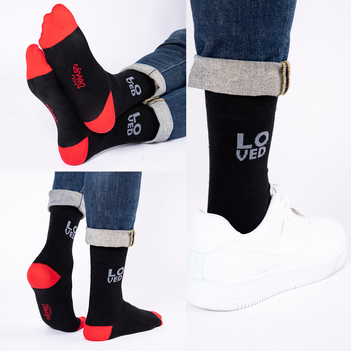 Biggdesign Moods Up Herrensocken Set mit 7 bunten Socken in verschiedenen Designs, ideal für jeden Anlass und aus nachhaltiger Baumwolle gefertigt.