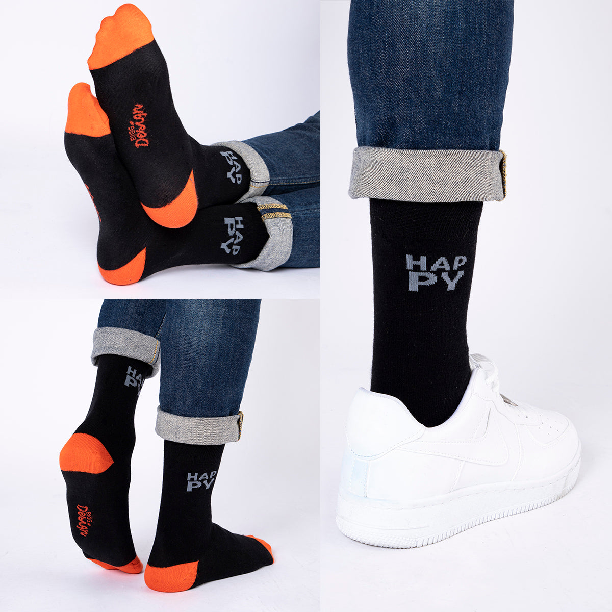 Biggdesign Moods Up Herrensocken Set mit 7 bunten Socken in verschiedenen Designs, ideal für jeden Anlass und aus nachhaltiger Baumwolle gefertigt.