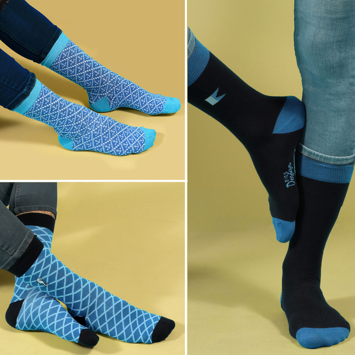 Biggdesign Ocean Herren Socken Set mit 5 bunten Paaren in Größe 41-46, ideal für jeden Anlass und aus hochwertigen Materialien gefertigt.