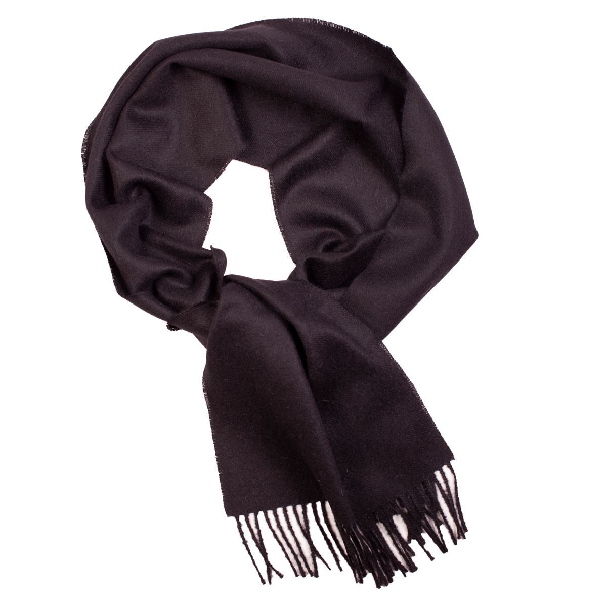 Luxurious black alpaca wool scarf made from 100% baby alpaca, showcasing its soft texture and elegant design.