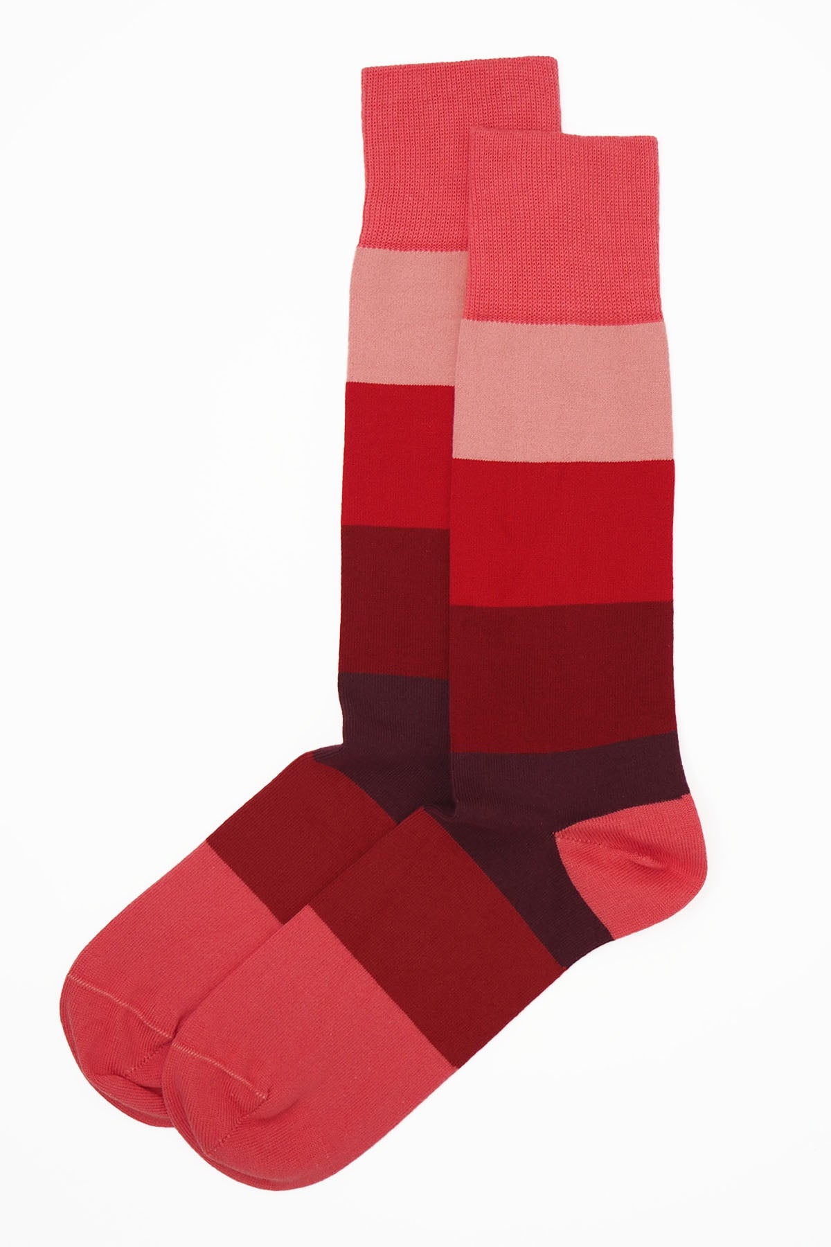 Fire Block Stripe Men's Socks featuring bold red stripes on a luxurious fabric, perfect for stylish gentlemen.