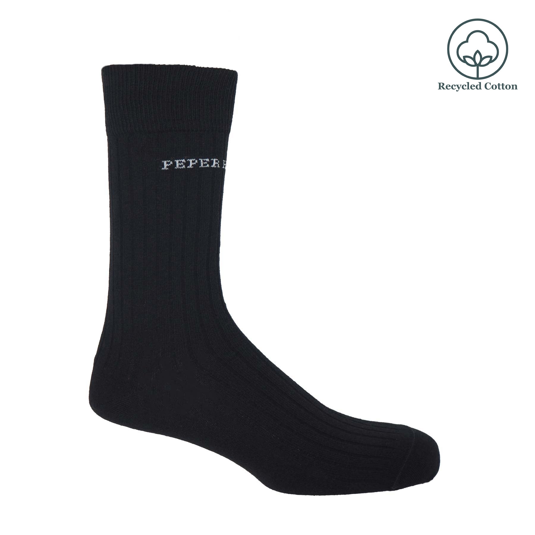 Casual Men's Gift Box featuring four pairs of eco-friendly recycled cotton socks in black, grey, coral, and blue.