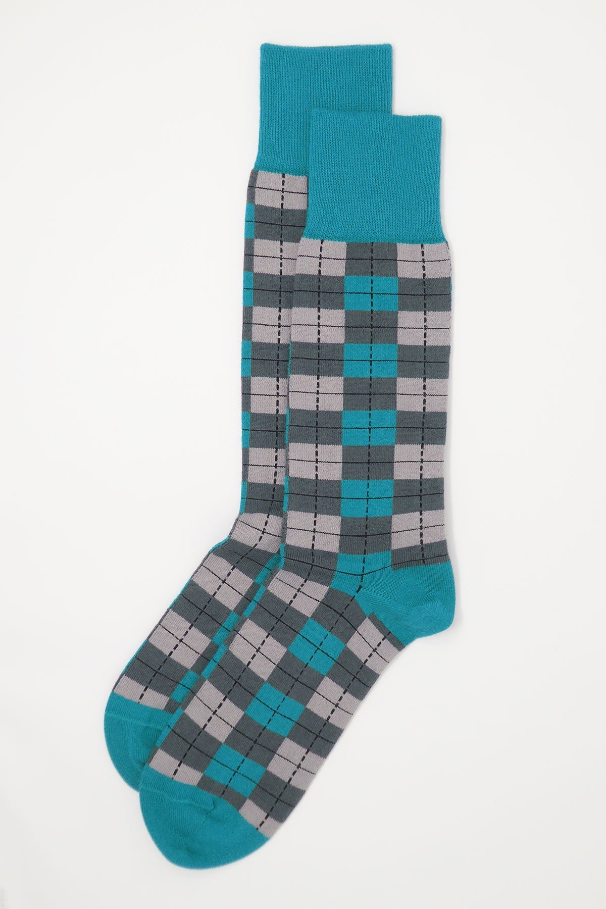 Checkmate Men's Socks in Grey, made from luxurious Supima cotton with seamless toe design, perfect for stylish gentlemen.