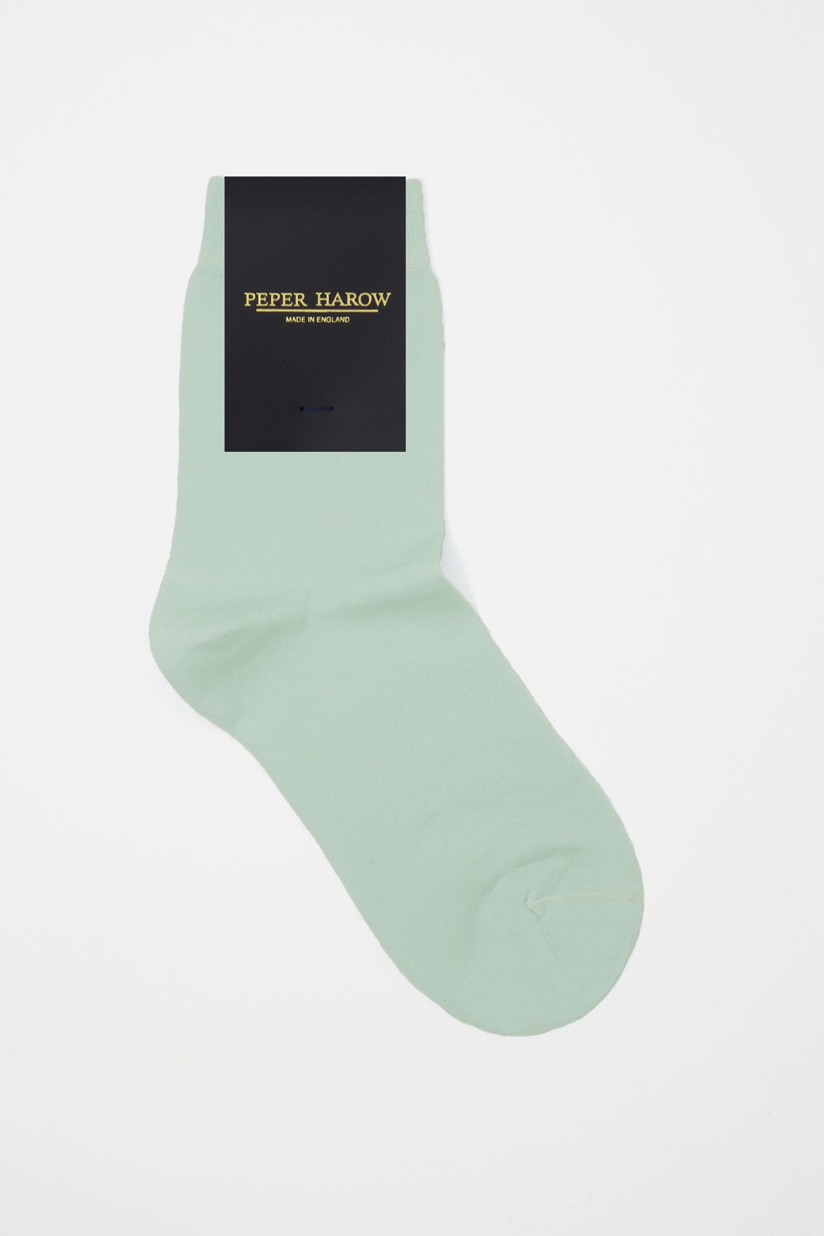 A pair of classic women's socks in baby blue, made from luxurious Mercerised Egyptian cotton, showcasing a seamless toe design.