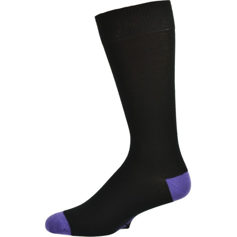 A pair of colorful Contrast Heel & Toe Bamboo Socks featuring a unique design with contrasting colors at the heel and toe, made from soft bamboo fabric.