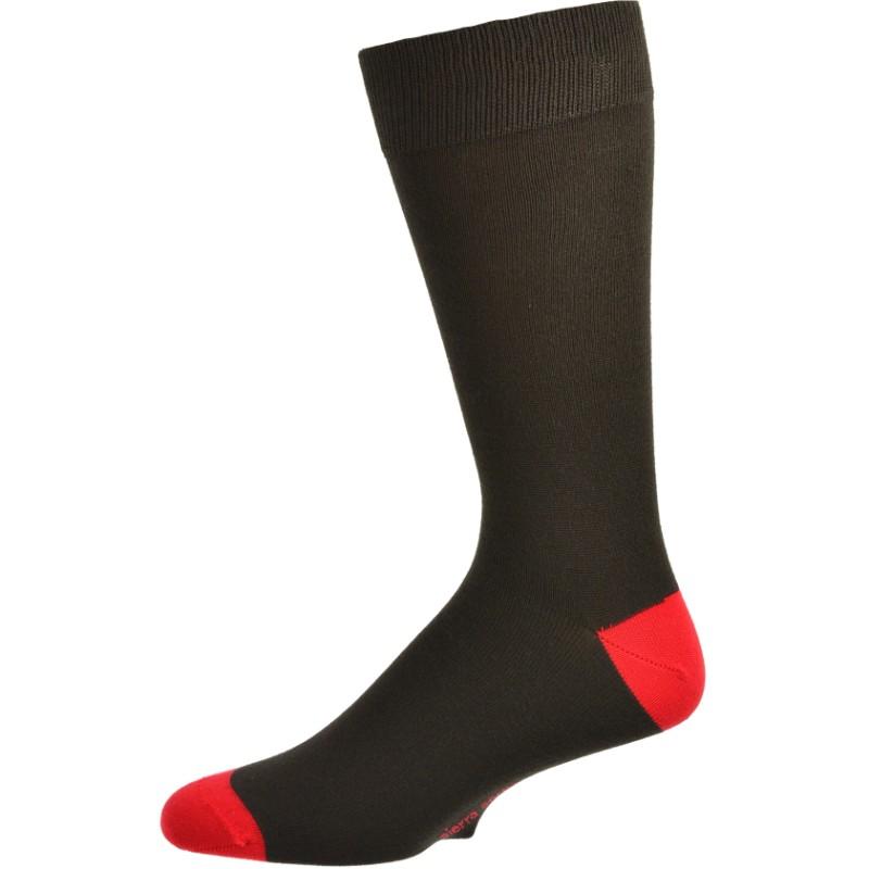 A pair of colorful Contrast Heel & Toe Bamboo Socks featuring a unique design with contrasting colors at the heel and toe, made from soft bamboo fabric.