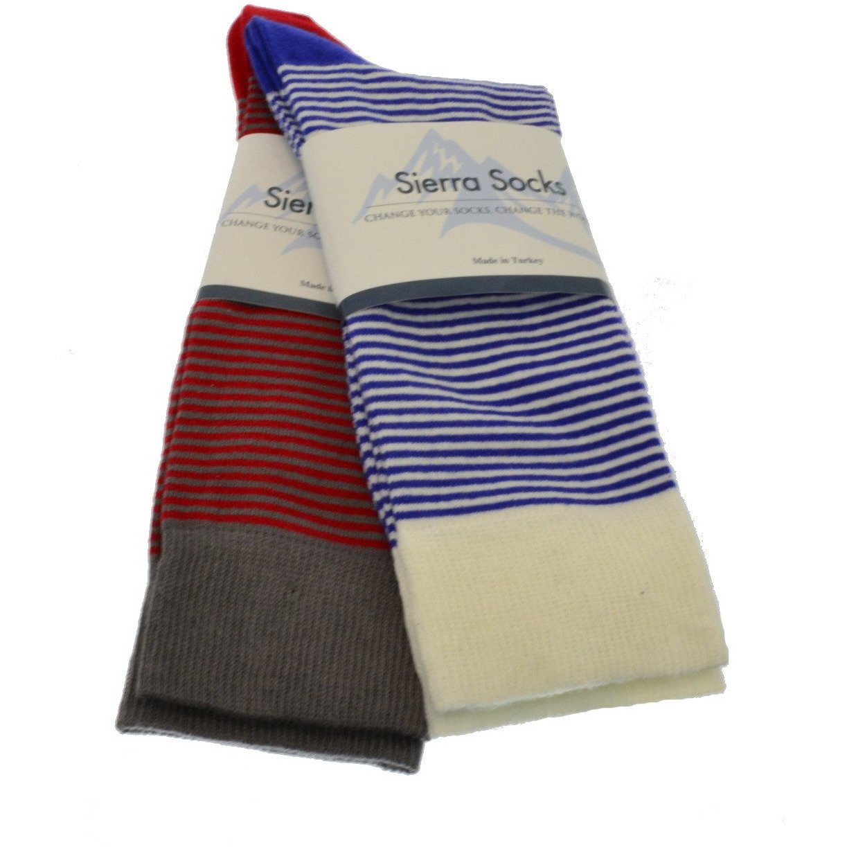 Main Cotton Fine Striped Crew Socks image