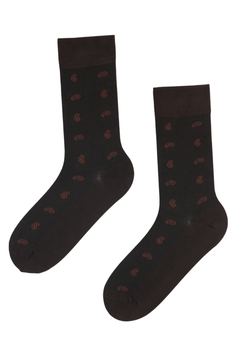 ELVIS brown suit socks featuring a soft viscose material and elegant pattern, perfect for formal occasions.