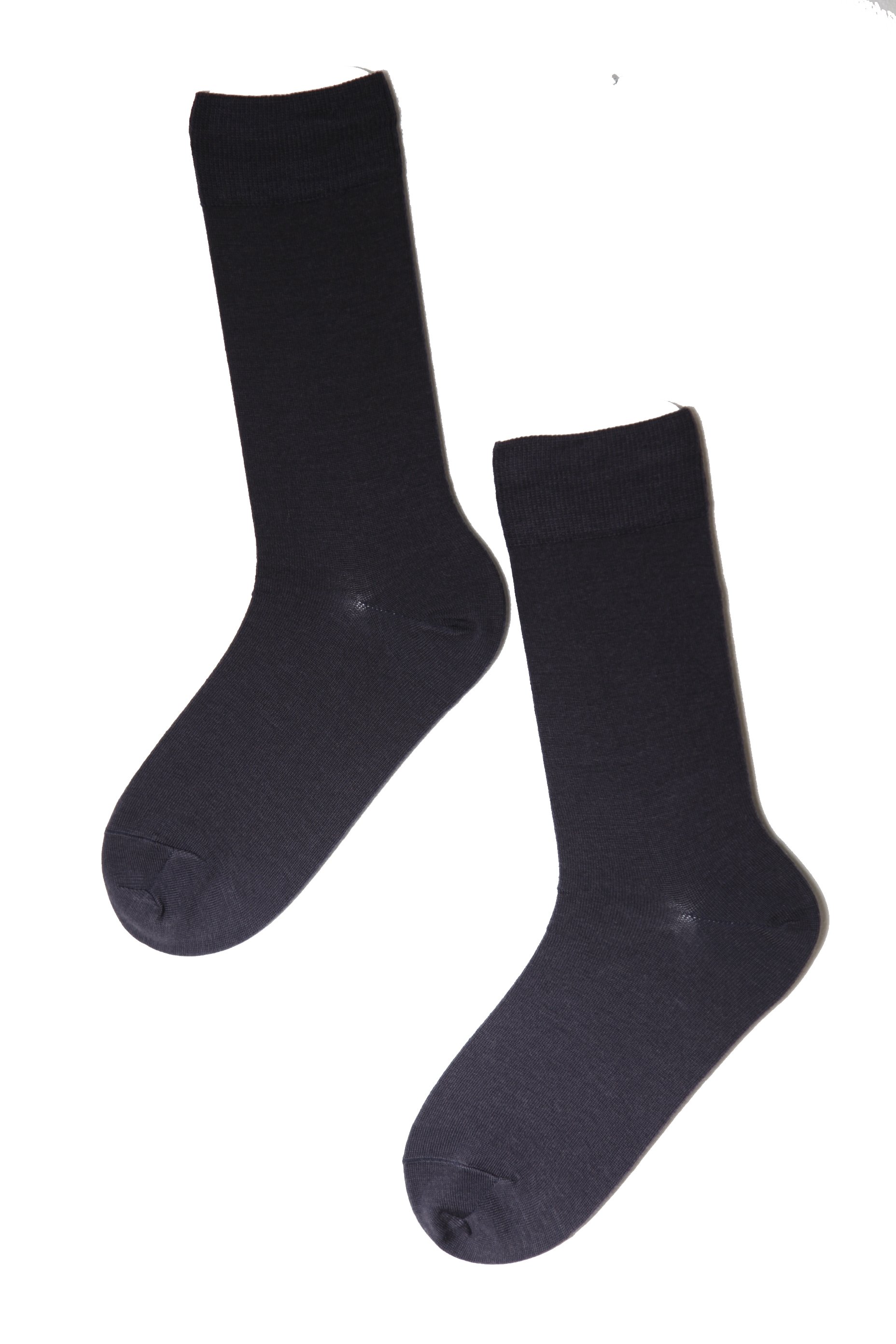 HANS dark blue merino socks for men, showcasing a soft texture and elegant design, perfect for formal wear.