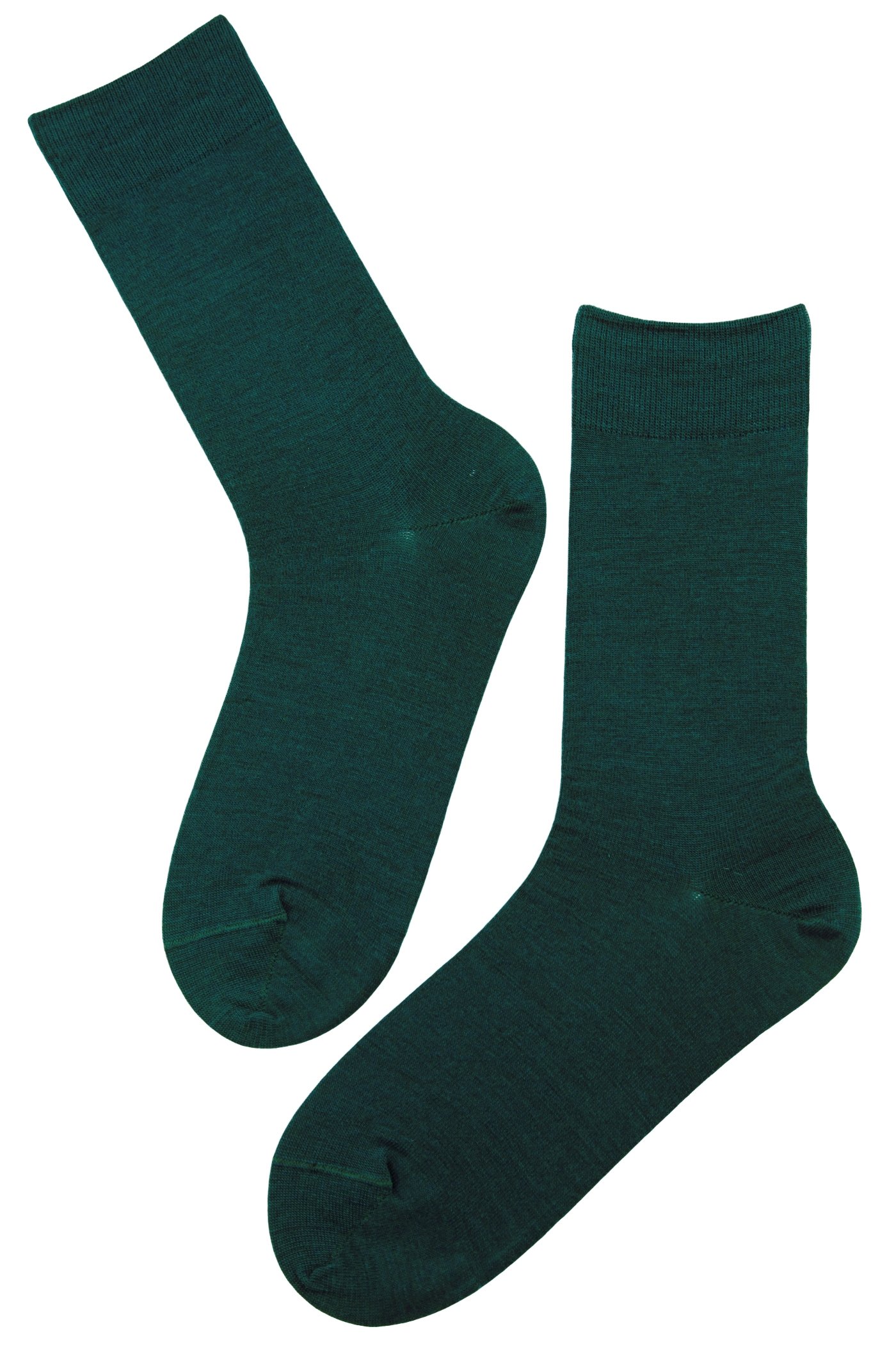 HANS dark green merino socks for men, showcasing a soft texture and elegant design, perfect for formal wear.