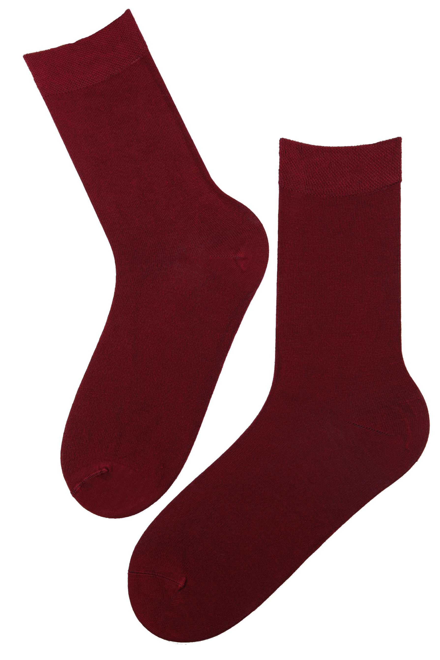 A pair of soft bordeaux viscose socks for women, showcasing a gentle rubber edge and high-quality fabric blend.