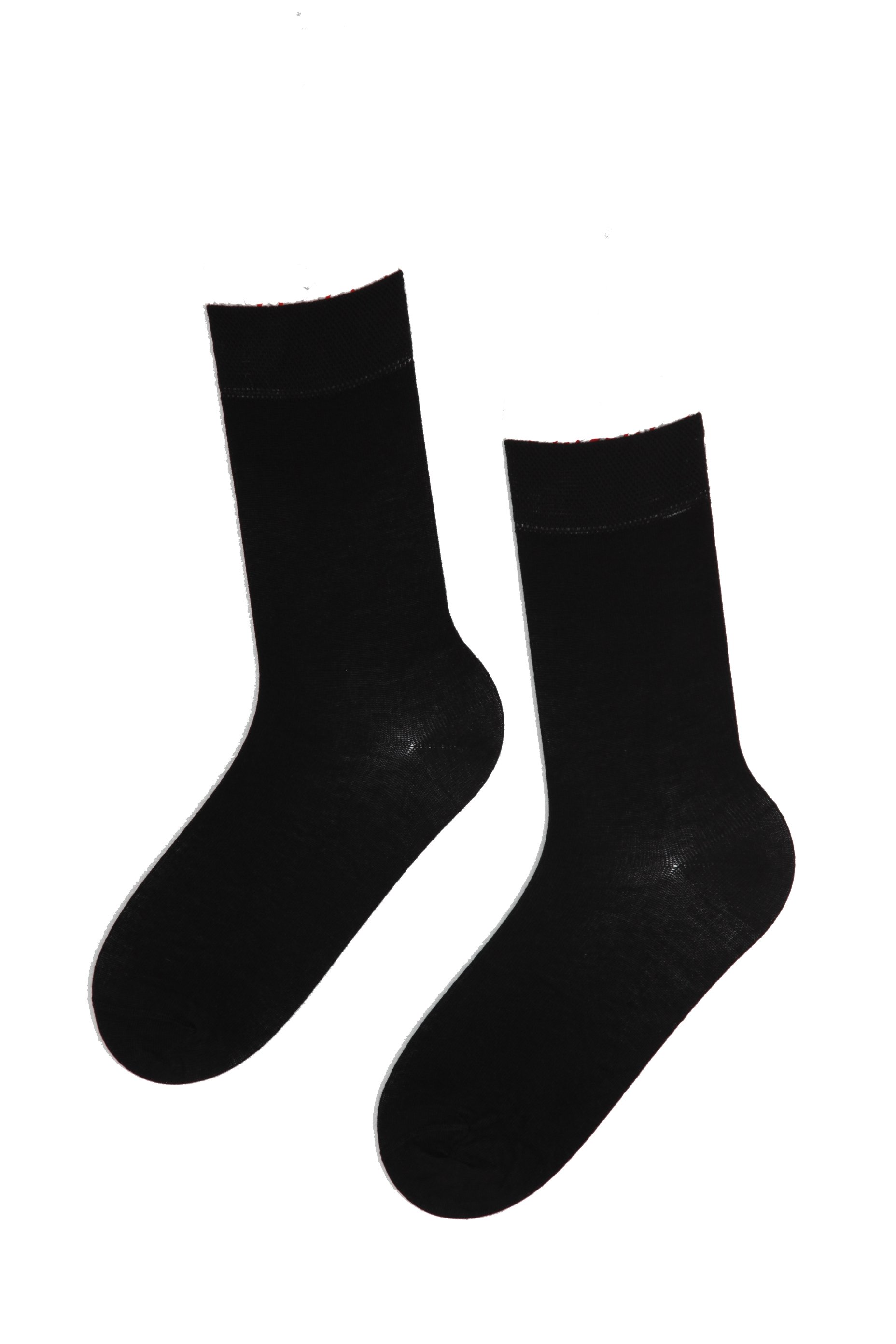 A pair of JANNE women's black socks made from soft viscose, showcasing their elegant design and comfortable fit.