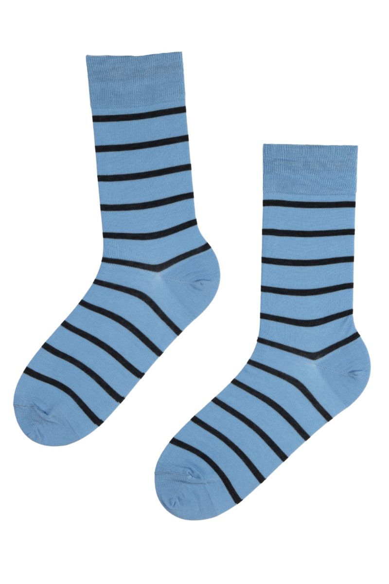 JOONAS blue striped suit socks featuring a stylish design with a vibrant blue color and a soft texture, perfect for formal occasions.