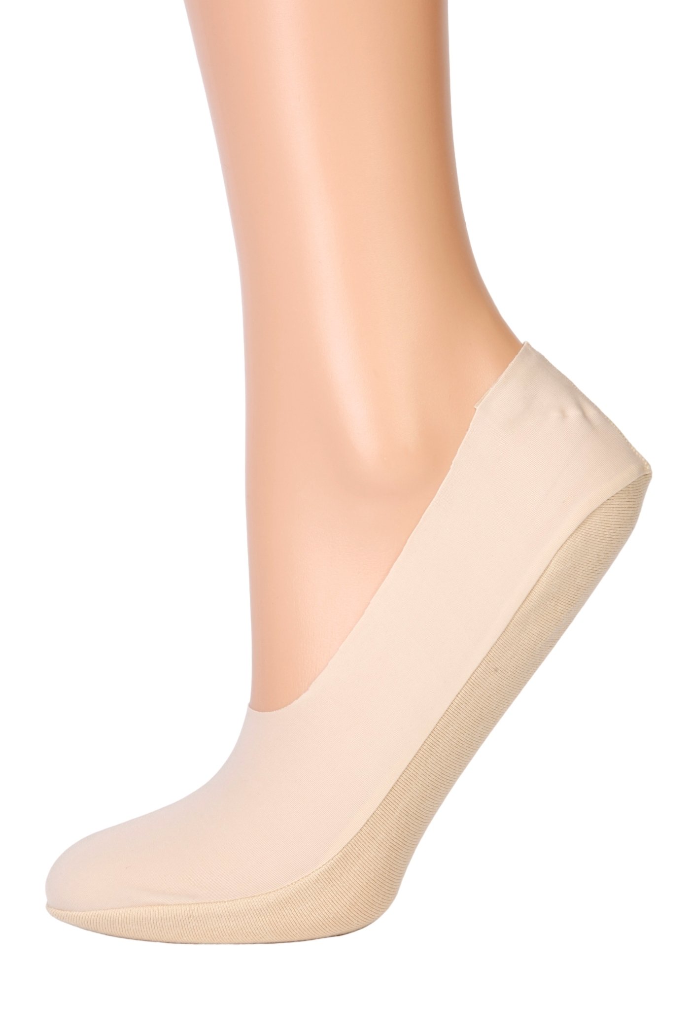 LISSABON beige steps for women featuring a soft cottony sole and non-slip silicone edge for secure fit.