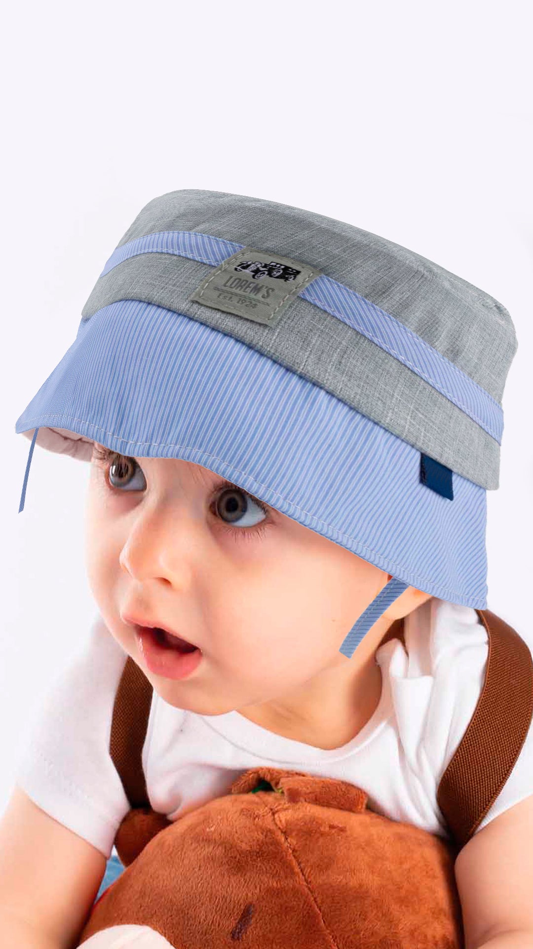 A stylish white kids fedora hat featuring a cute cartoon car design, perfect for children aged 4-8 years.