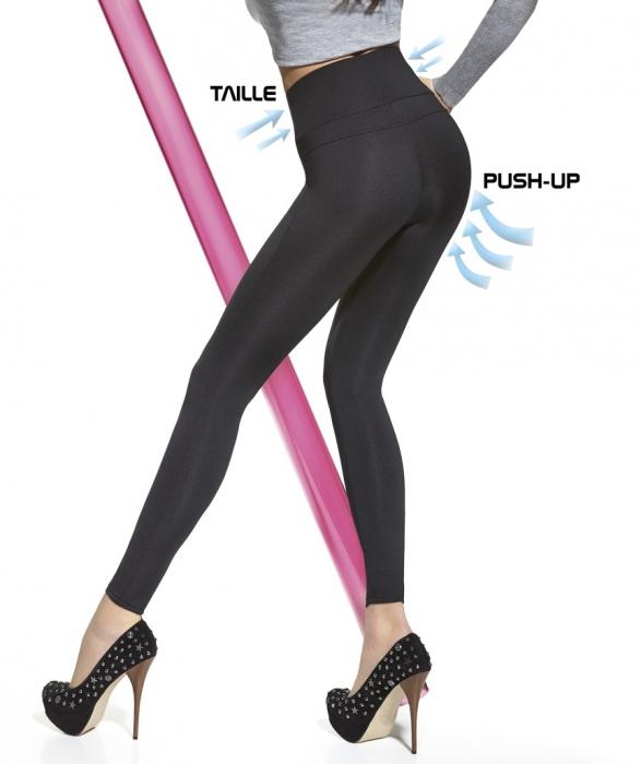 LIVIA push up leggings in black, showcasing their opaque fabric and flattering design for women.