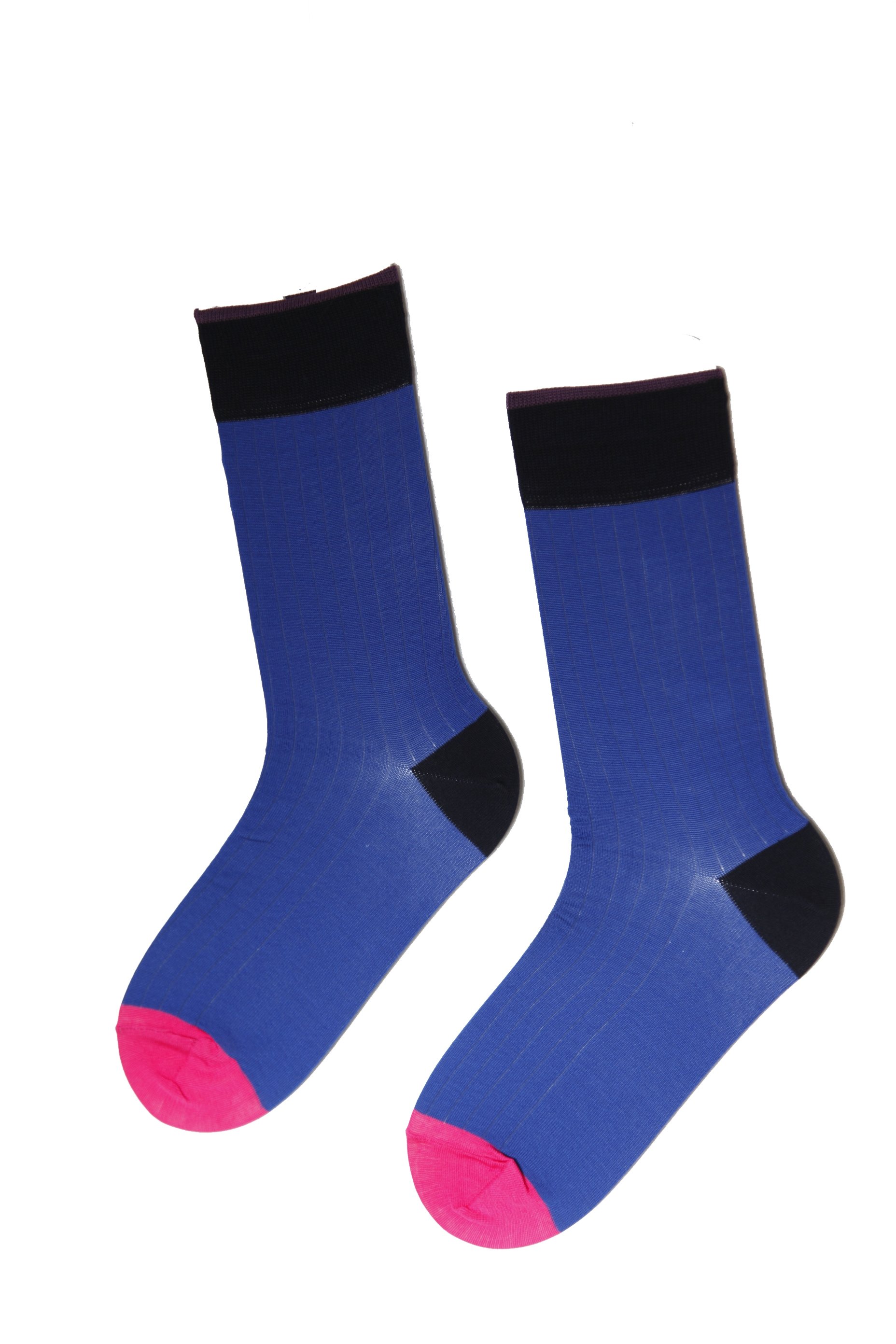 MARCUS men's blue suit socks featuring a classic striped pattern, made from mercerized cotton and polyamide for comfort and durability.