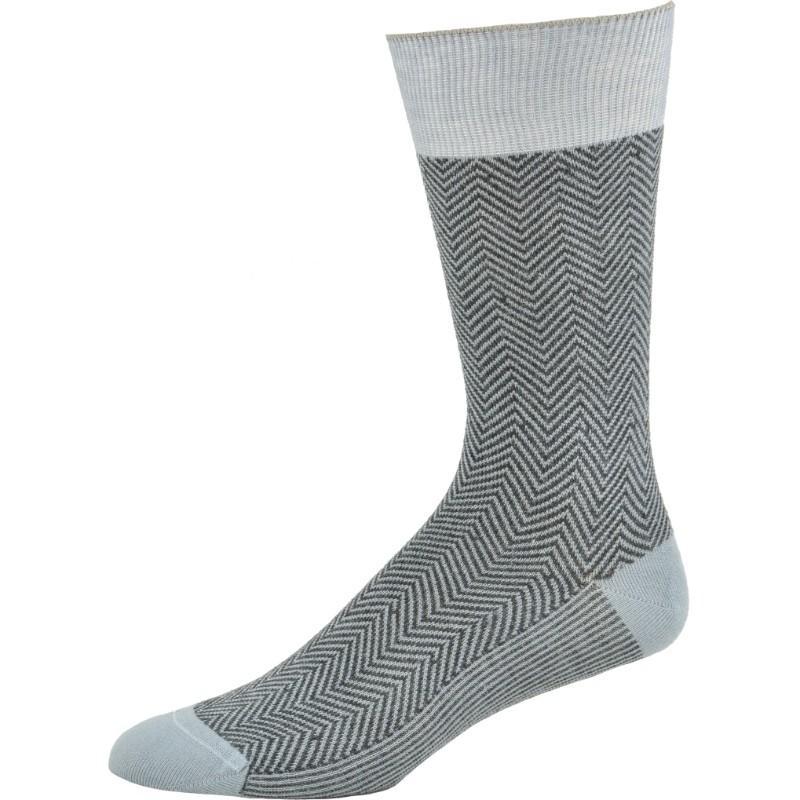 Men's Bamboo Herringbone Crew Socks featuring a stylish herringbone pattern, made from soft bamboo-based rayon for comfort.