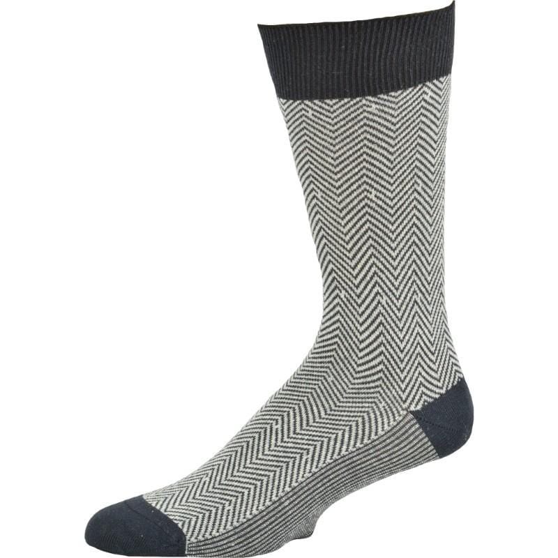 Men's Bamboo Herringbone Crew Socks featuring a stylish herringbone pattern, made from soft bamboo-based rayon for comfort.