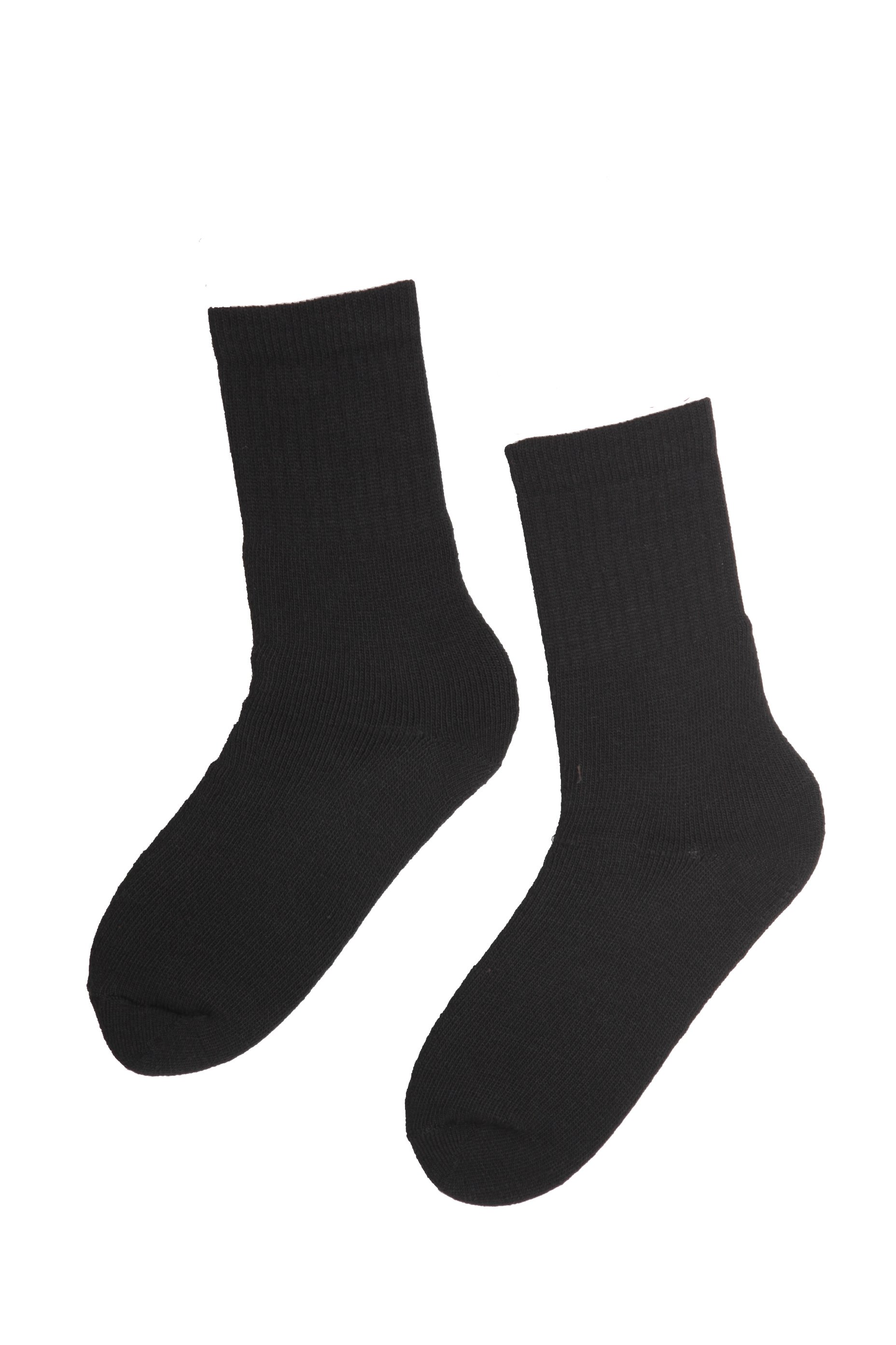 A pair of black MILITARY men's wool socks designed for warmth and comfort in cold weather.