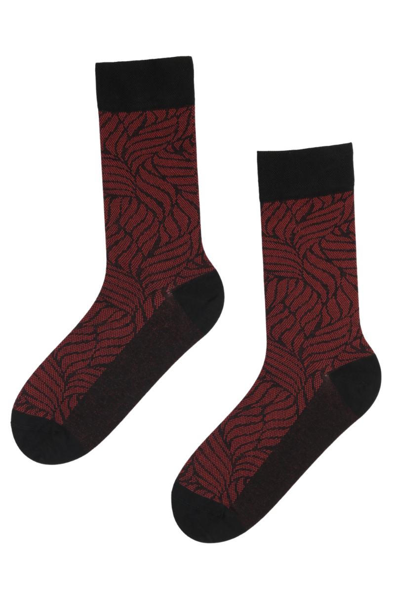 MONDO red suit socks featuring a vibrant solid red color and an exciting decorative pattern, made from soft viscose material.