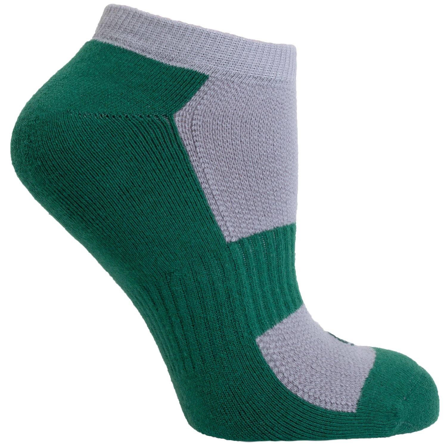 No Show Performance Athletic Socks in vibrant colors, showcasing cushioned heel and toe, seamless design, and breathable fabric.