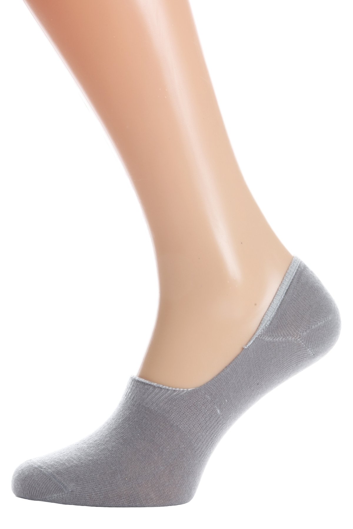 NORMAN men's low-cut grey socks featuring silicone heel grips for a secure fit, made from a breathable cotton blend.