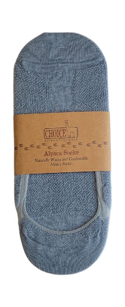 A pair of no-show alpaca socks showcasing their soft texture and hidden design, perfect for comfort and breathability.