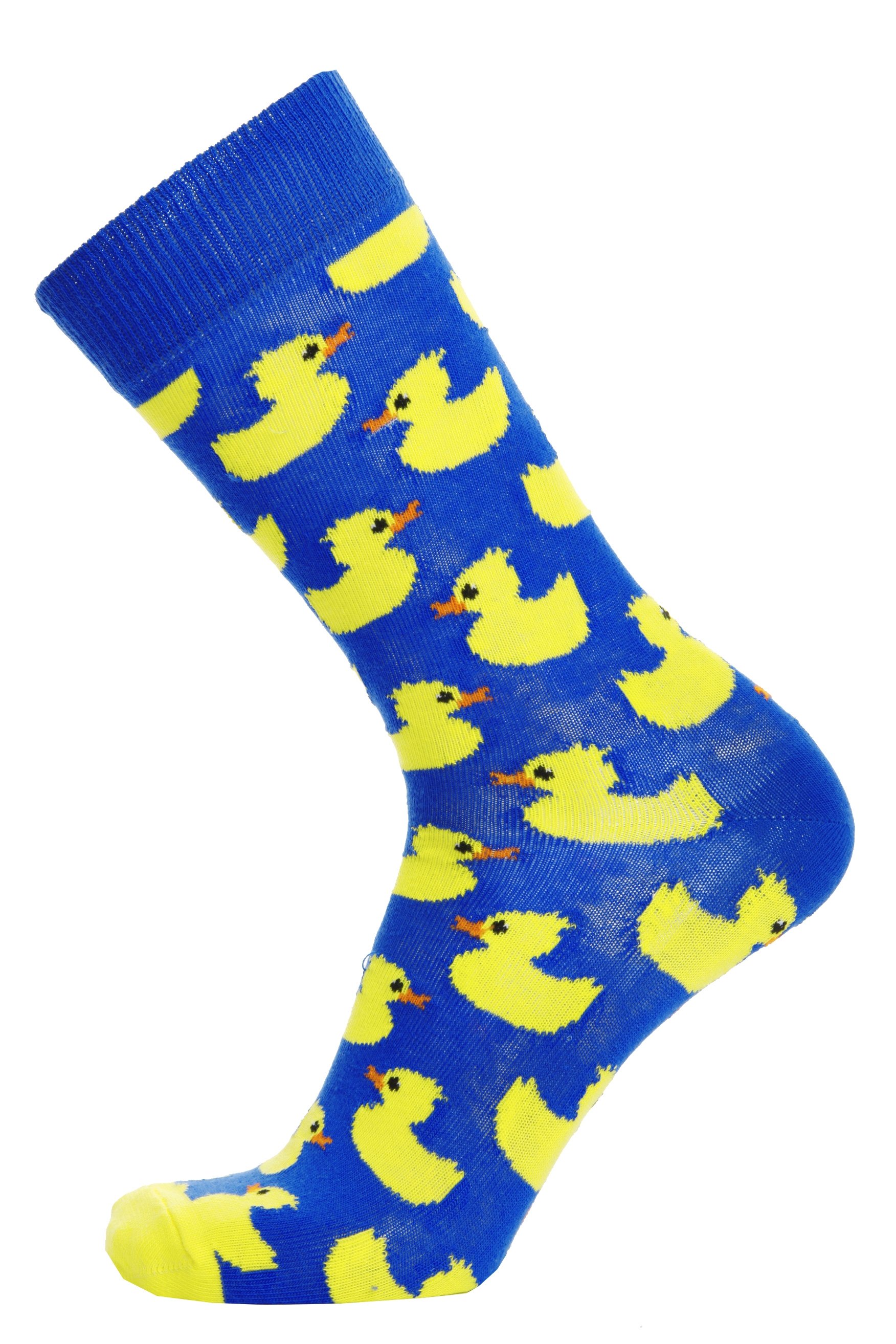 PARDIRALLI blue cotton socks featuring a knitted duck pattern, designed for both men and women.