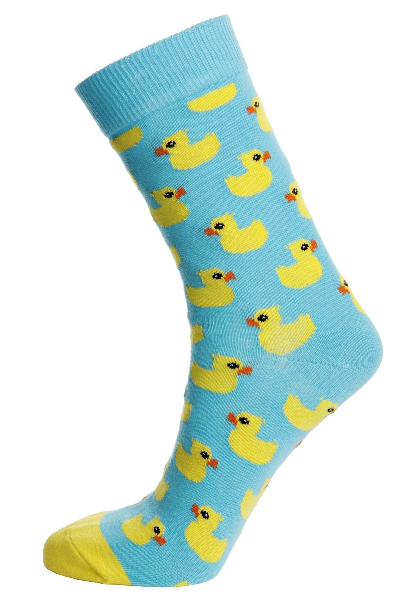 PARDIRALLI light blue socks featuring a knitted duck pattern, made from a soft cotton blend, suitable for men and women.