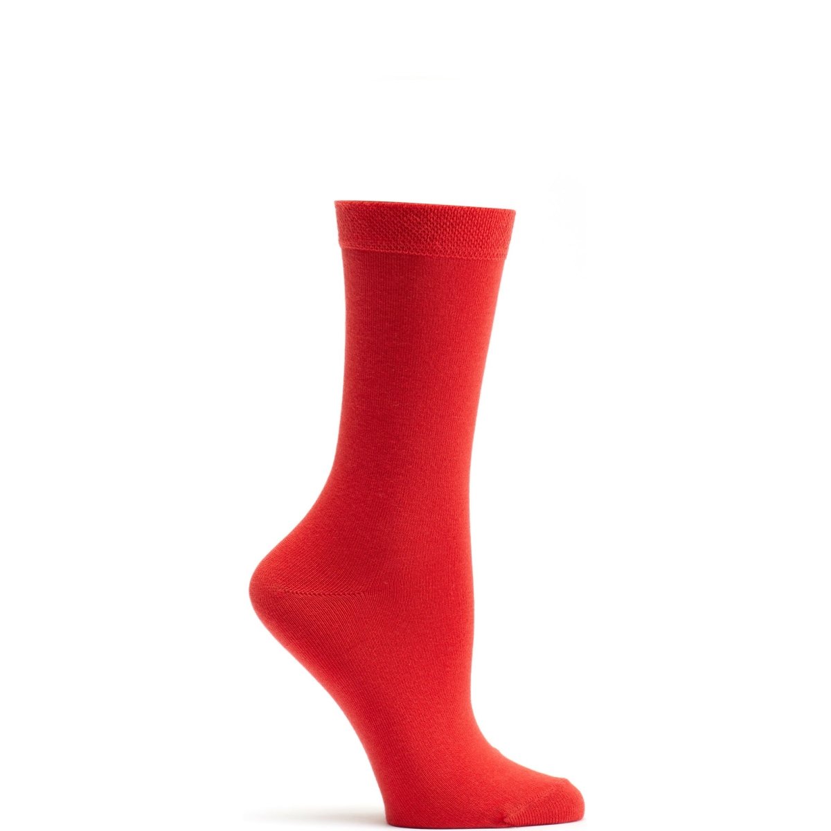 A pair of Pima Cotton Mid Zone Socks in solid color, showcasing their soft texture and pointed toe design, perfect for comfort and durability.