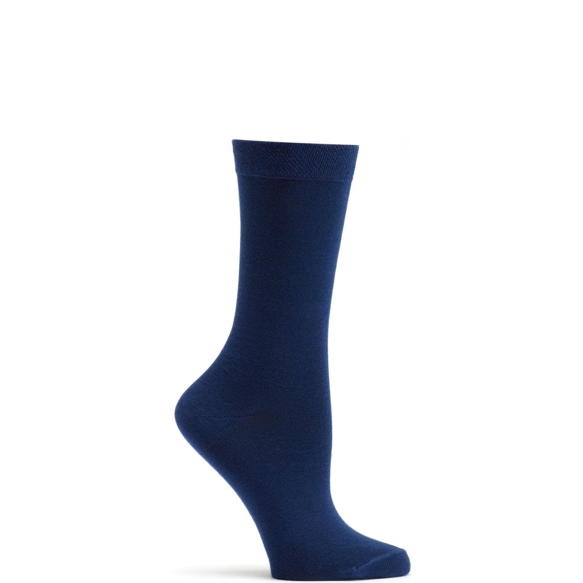 A pair of Pima Cotton Mid Zone Socks in solid color, showcasing their soft texture and pointed toe design, perfect for comfort and durability.