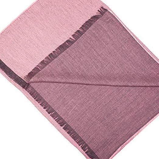 Luxurious pink double face alpaca wool and silk shawl, showcasing its soft texture and elegant design.