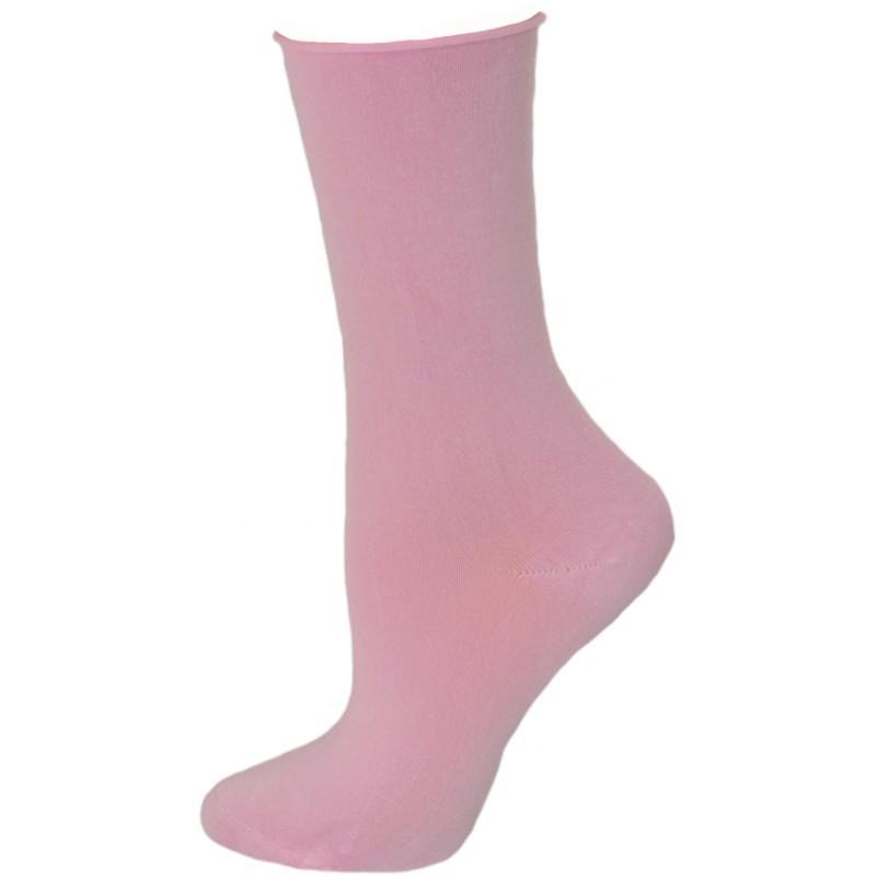 Three pairs of Rayon from Bamboo Roll Top Mid-Calf Crew Socks in various colors, showcasing their soft texture and rolled top design.