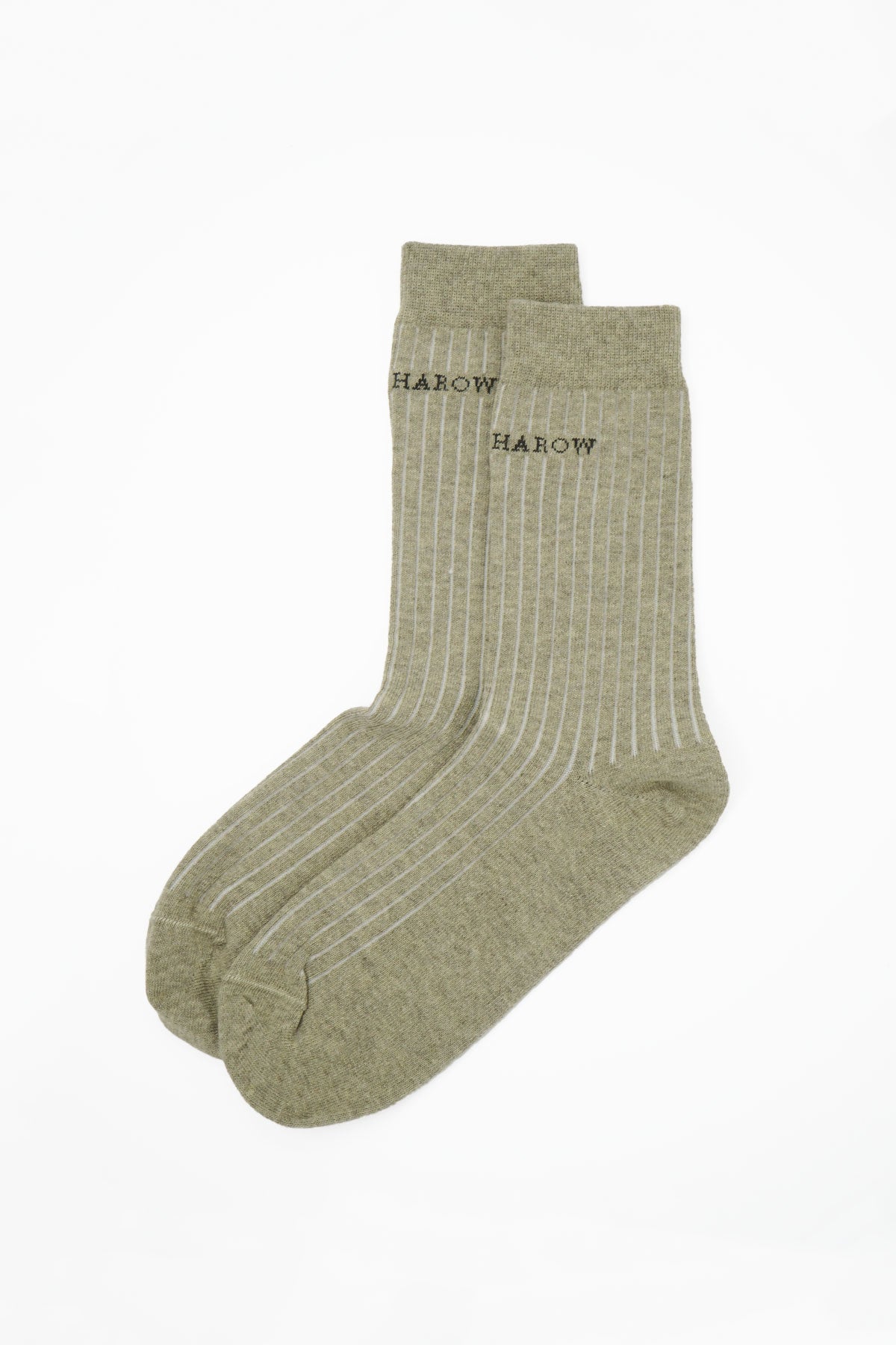 Beige recycled ribbed women's socks displayed elegantly, showcasing their eco-friendly design and soft texture.