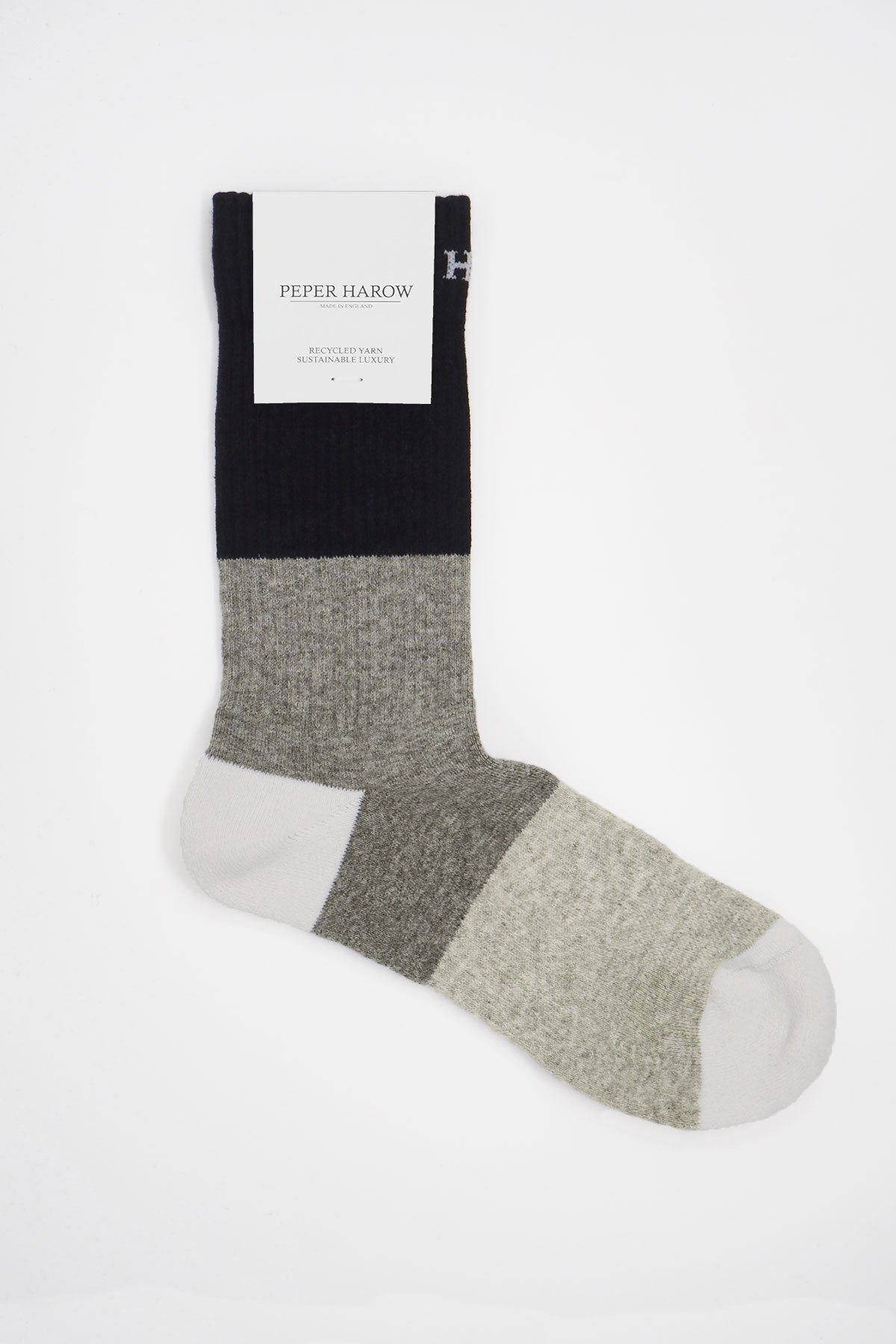 Black Recycled Women's Sport Socks with cushioned sole and seamless toe design, showcasing eco-friendly materials.