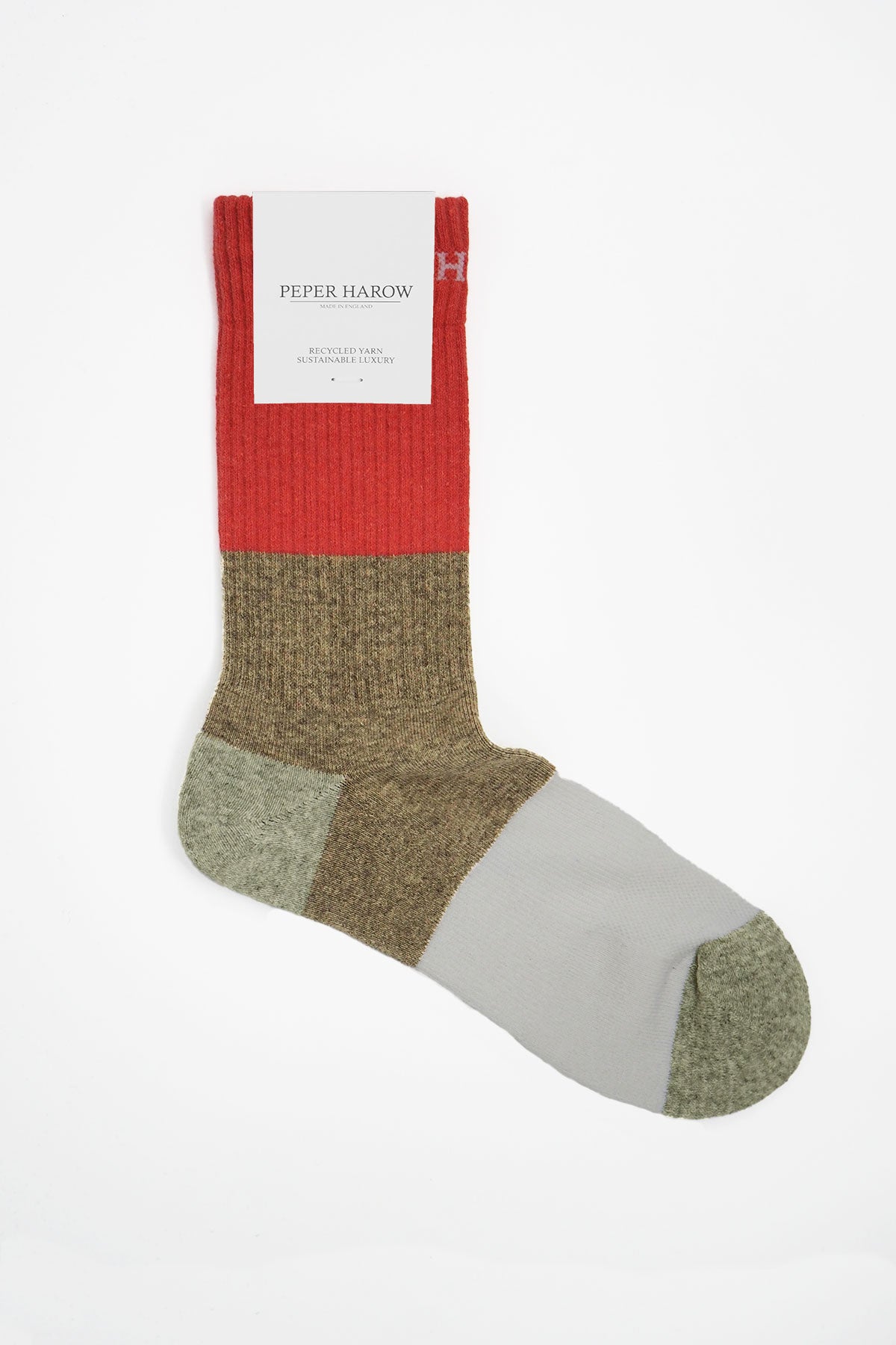 Coral Recycled Women's Sport Socks with cushioned sole and seamless toe design, showcasing eco-friendly materials.