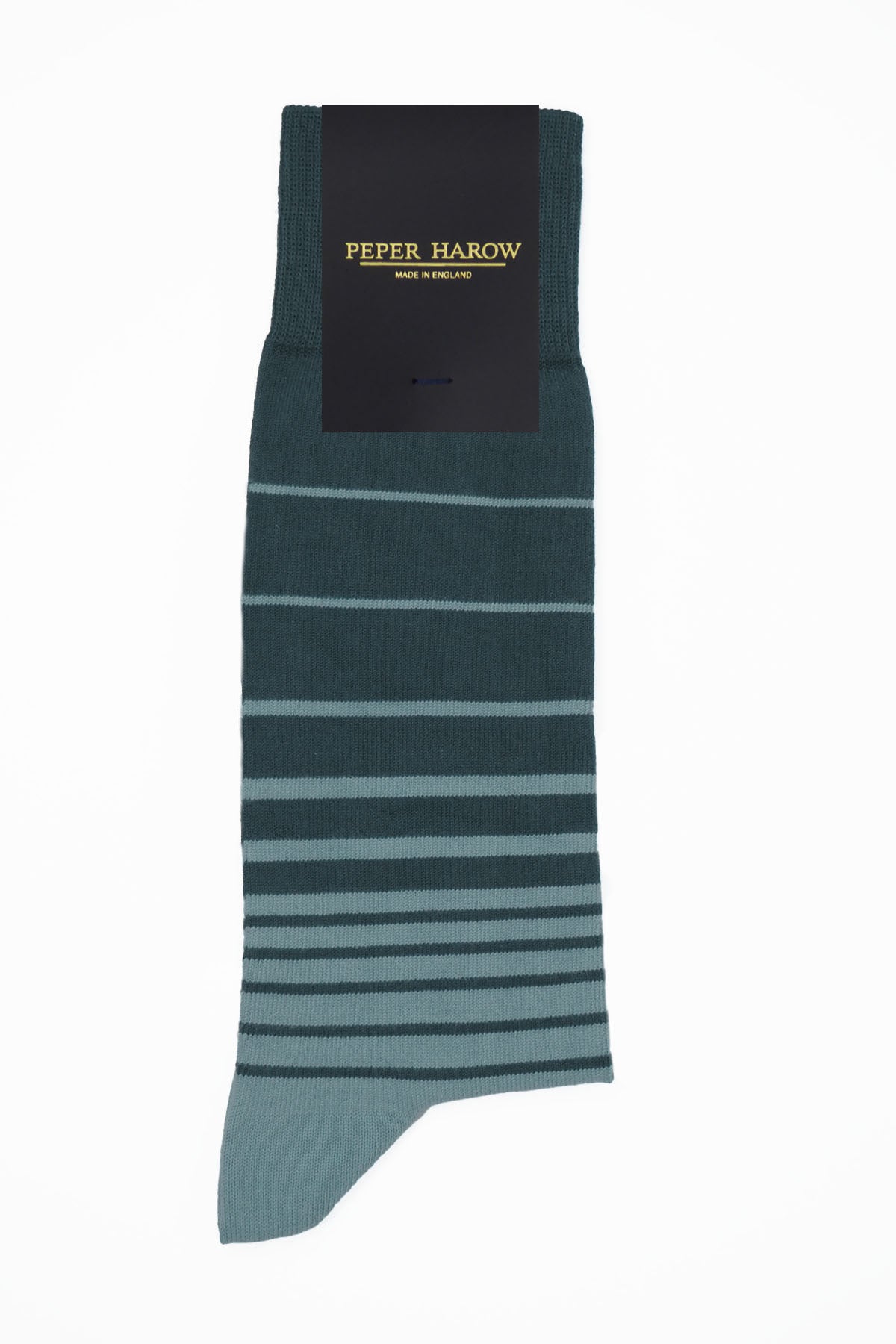 Retro Stripe Men's Socks in blue featuring vivid navy and blue stripes, crafted from luxurious Supima cotton.