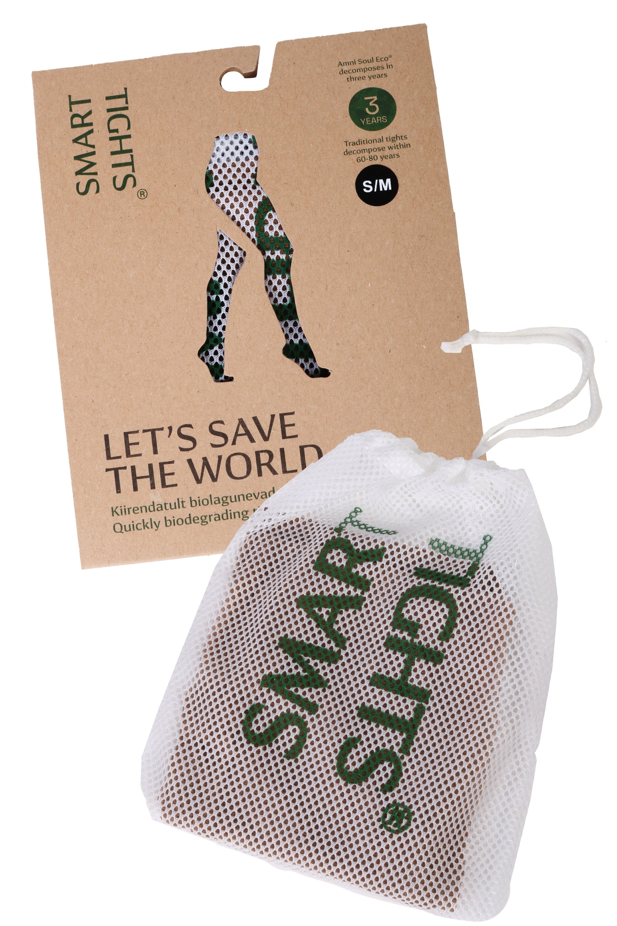 A pair of beige SMART TIGHTS, eco-friendly and biodegradable, displayed elegantly to showcase their texture and design.