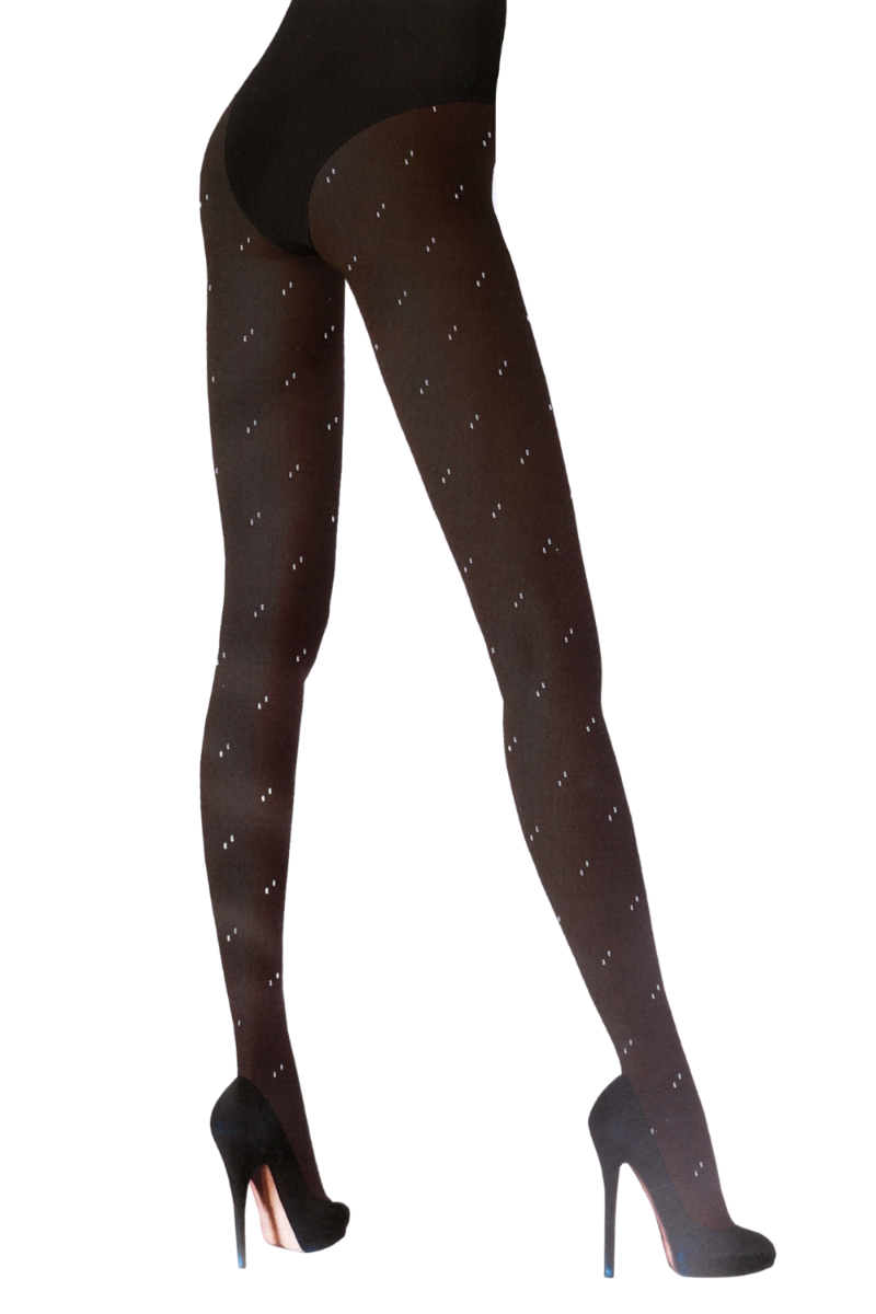 SPIRAL black tights with light silver sparkles, elegantly designed for women.