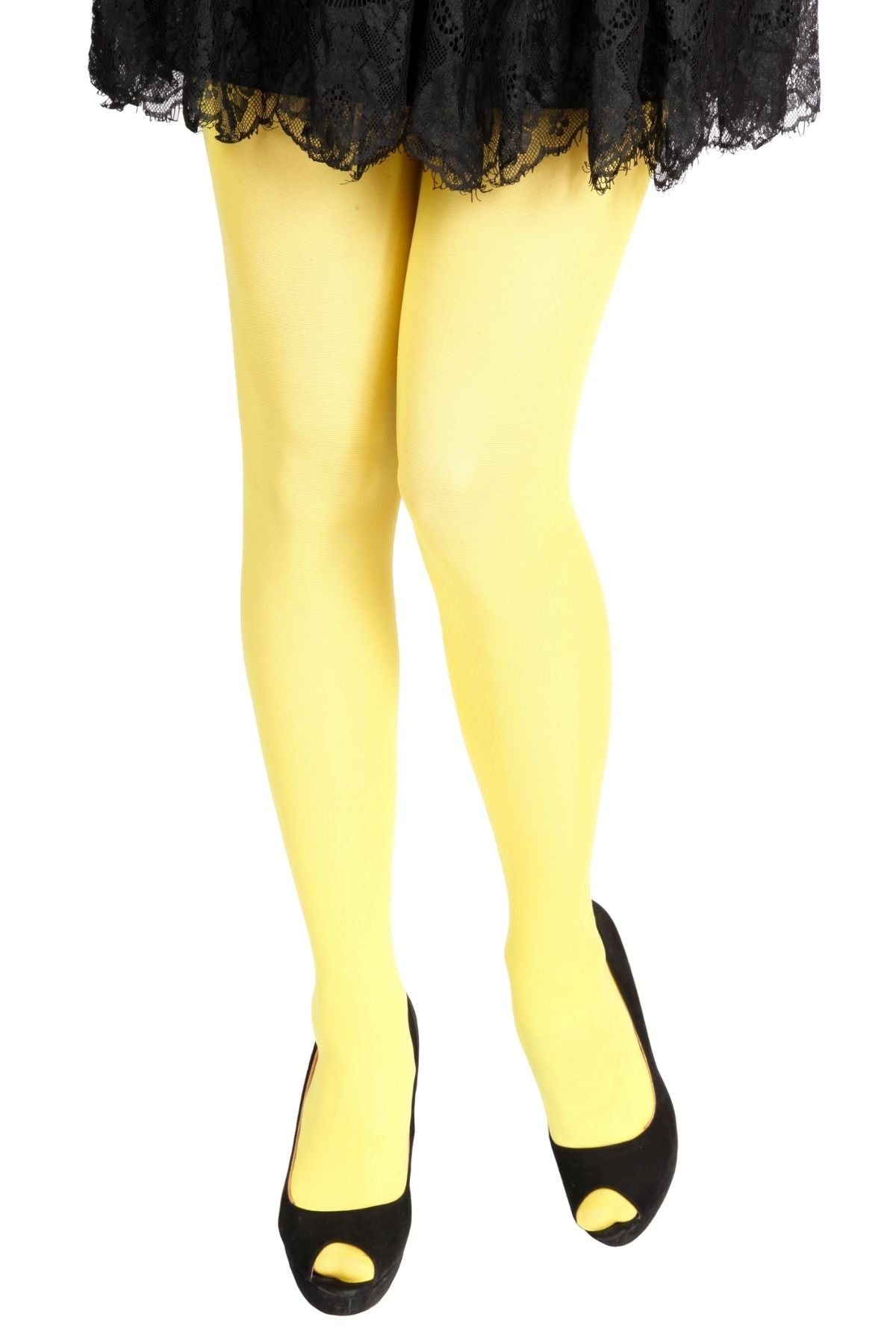 STIINA GIALLO 40 DEN women's tights in vibrant yellow, showcasing soft microfiber material and a comfortable gusset design.