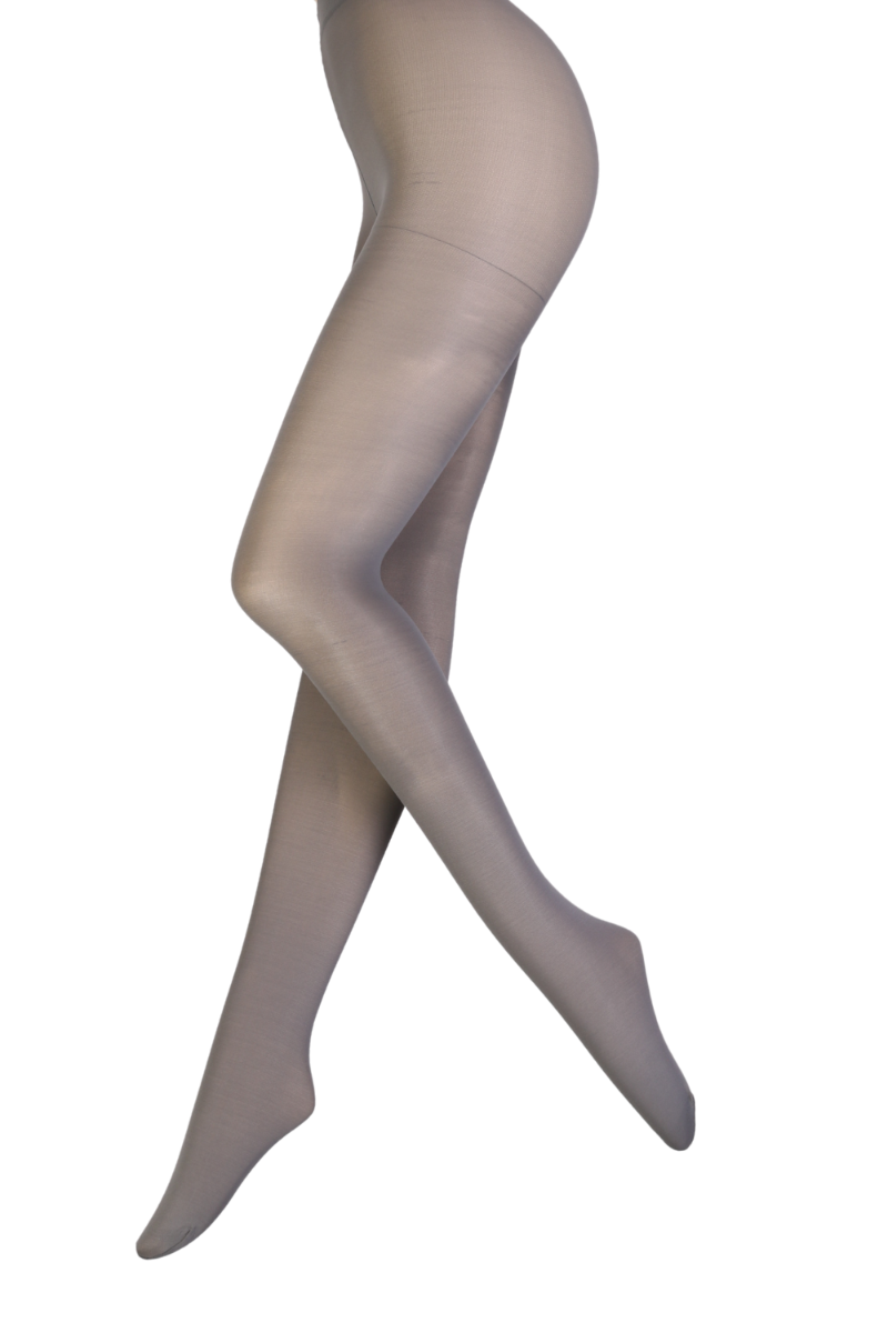 STIINA GRIGIO 40 DEN tights in gray, showcasing their soft microfiber texture and stylish design.