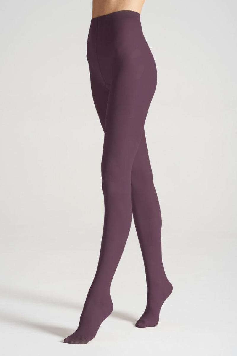 STIINA MIRTILLO 40DEN purple tights displayed elegantly, showcasing their soft microfiber texture and vibrant color.