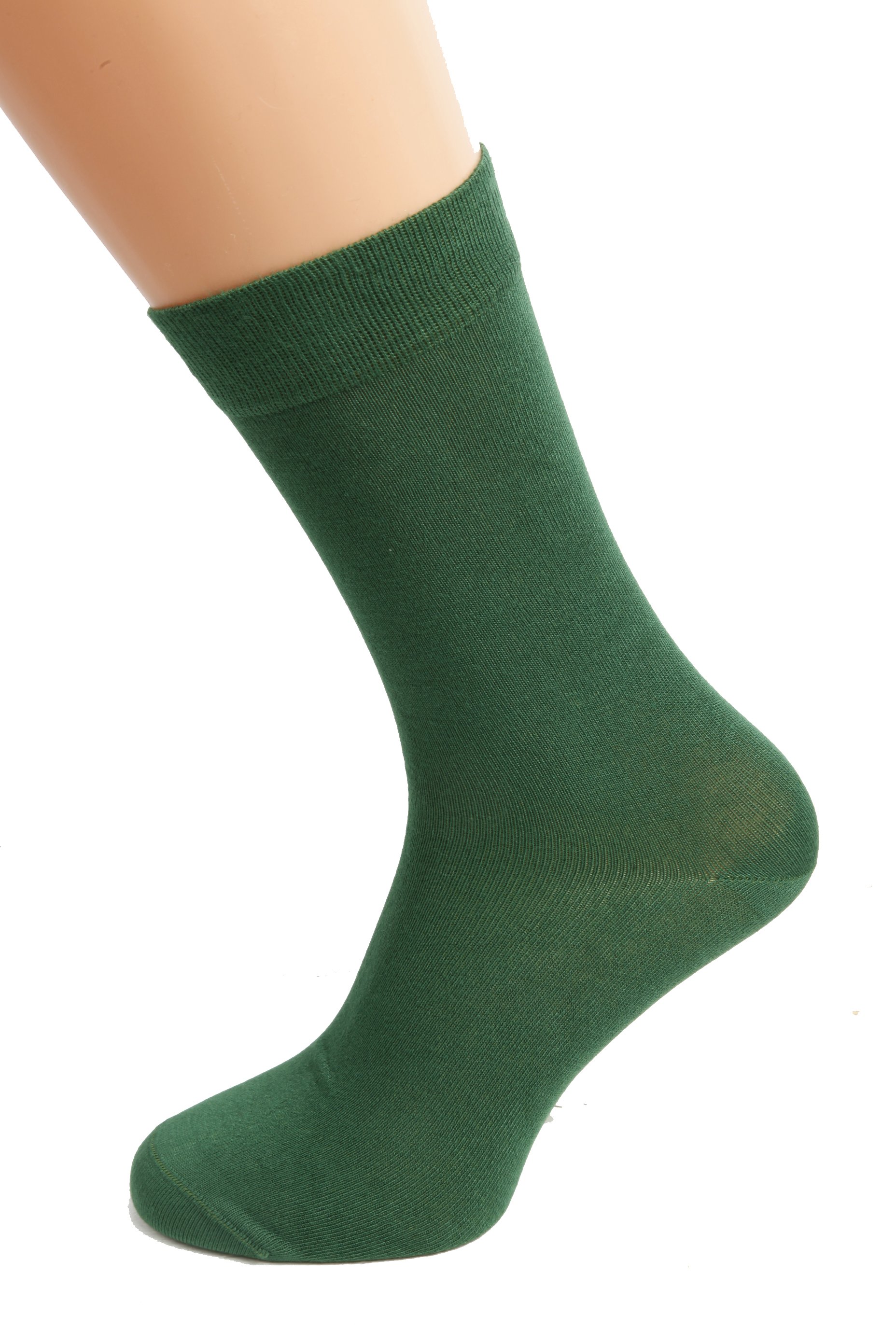 TAUNO men's dark green socks made from soft bamboo viscose, featuring wide ribbing for comfort and a stylish design.