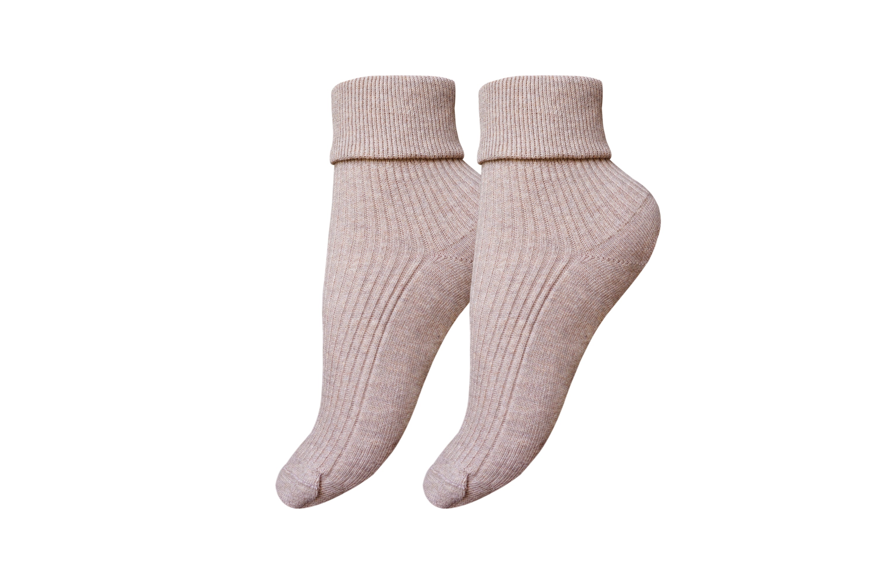 A pair of tittimitti® 100% Organic Combed Cotton Women's Socks in various colors, showcasing their luxurious texture and adjustable cuff design.