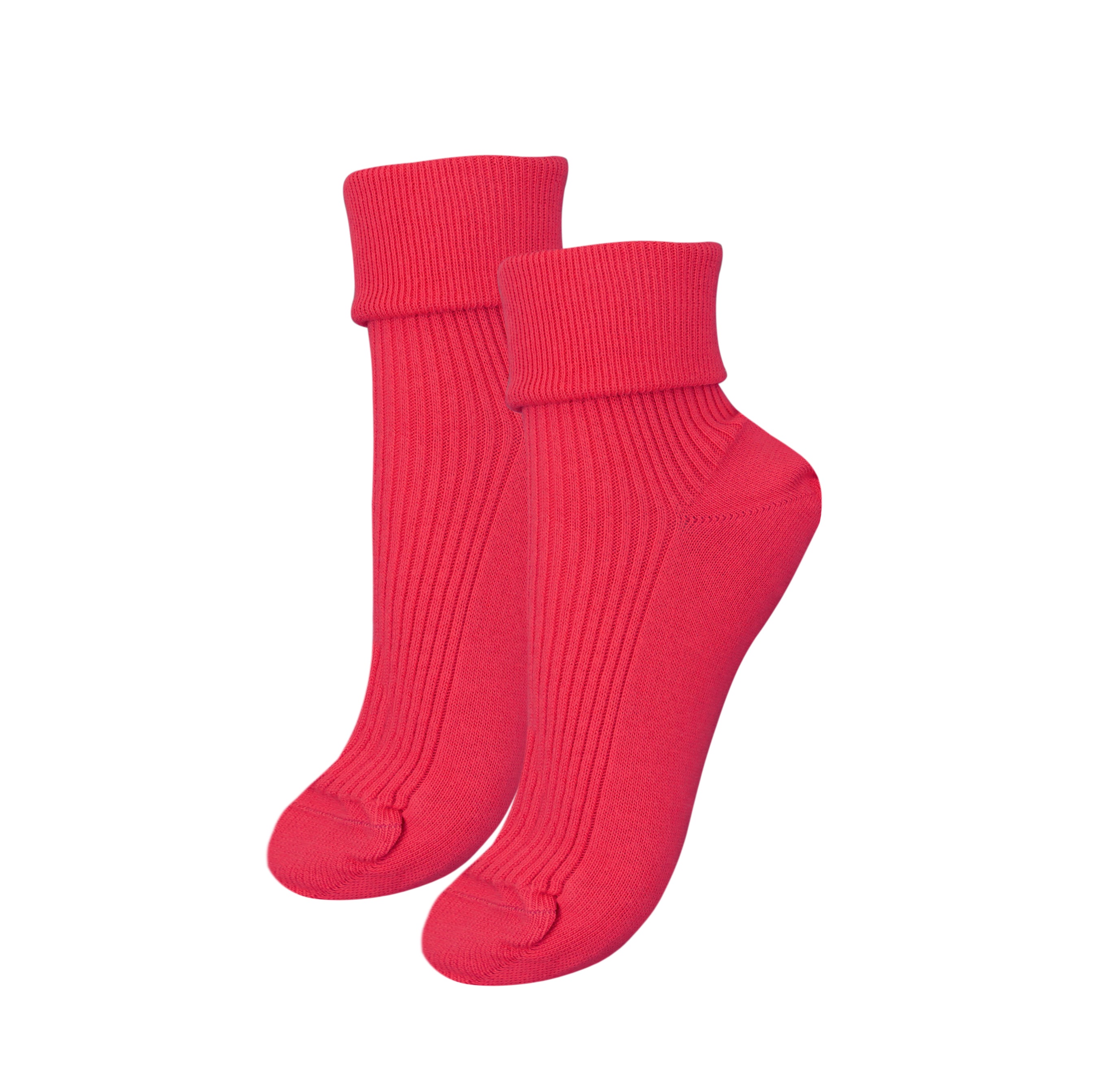 A pair of tittimitti® 100% Organic Combed Cotton Women's Socks in various colors, showcasing their luxurious texture and adjustable cuff design.