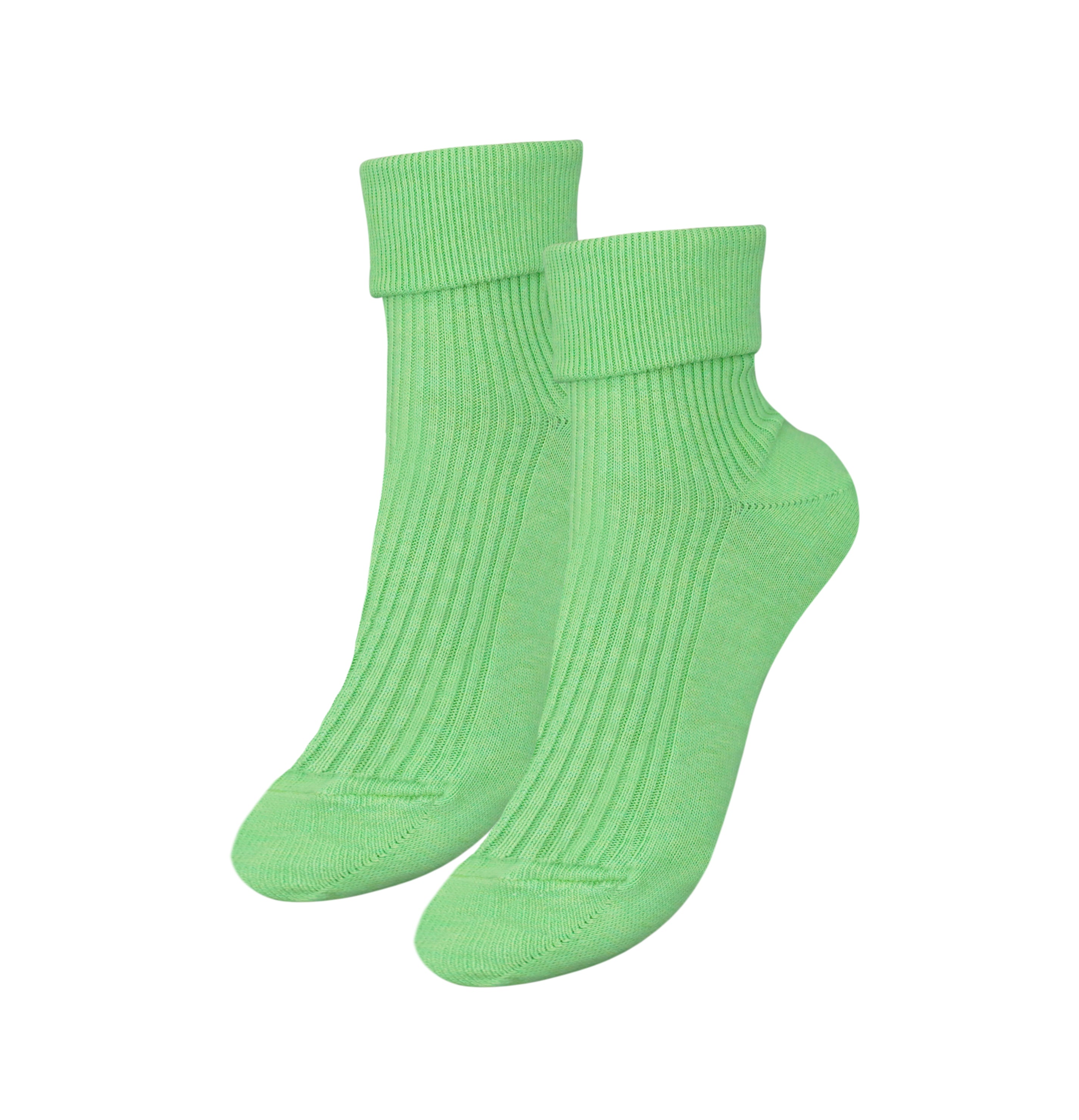 A pair of tittimitti® 100% Organic Combed Cotton Women's Socks in various colors, showcasing their luxurious texture and adjustable cuff design.