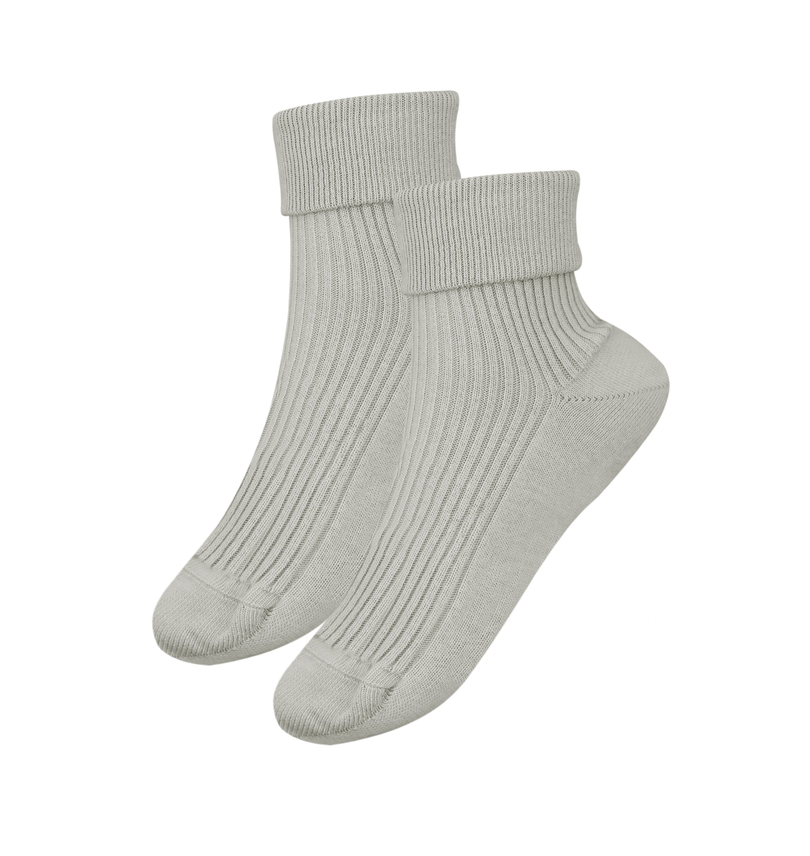 A pair of tittimitti® 100% Organic Combed Cotton Women's Socks in various colors, showcasing their luxurious texture and adjustable cuff design.